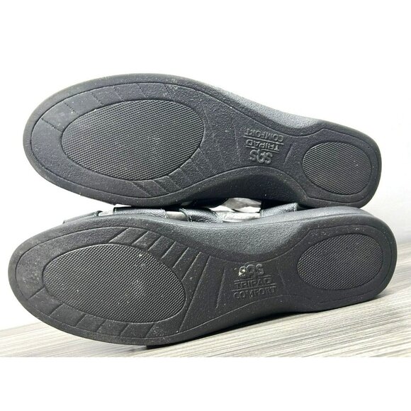 SAS Helena Sandals Women 10.5 N Black Leather Shoes Tripad Comfort Jeweled Bling - Picture 7 of 10